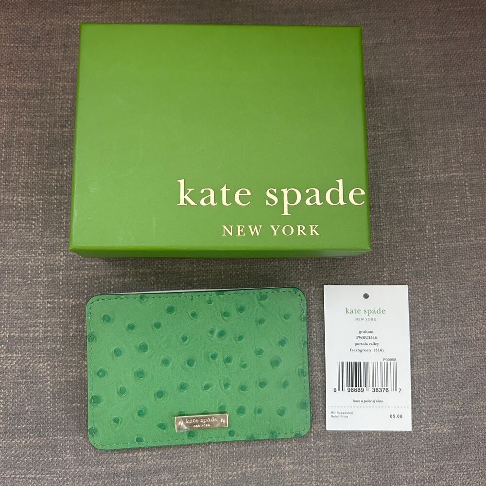Kate Spade New York NEW IN BOX Freshgreen Graham  Leather Credit Card Holder - Picture 7 of 8